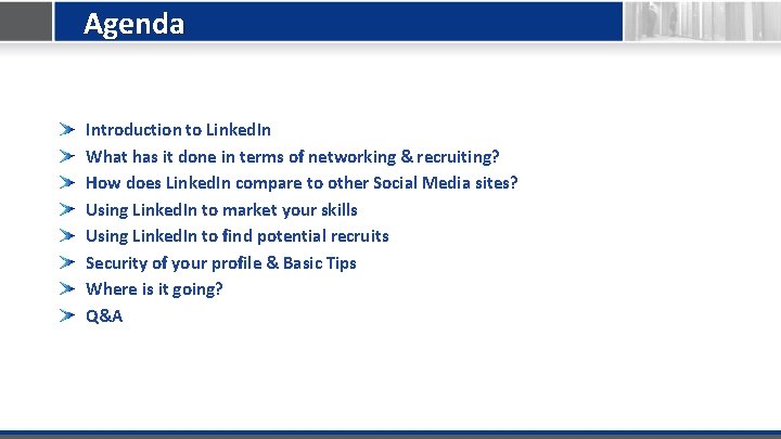 Agenda Introduction to Linked. In What has it done in terms of networking &