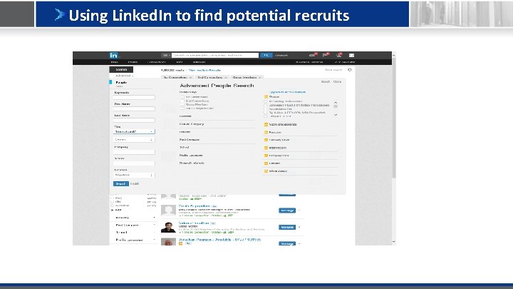 Using Linked. In to find potential recruits 