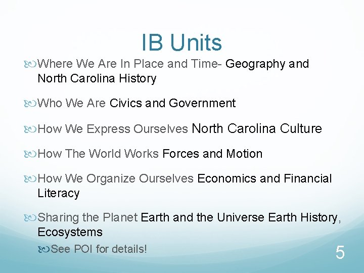 IB Units Where We Are In Place and Time- Geography and North Carolina History