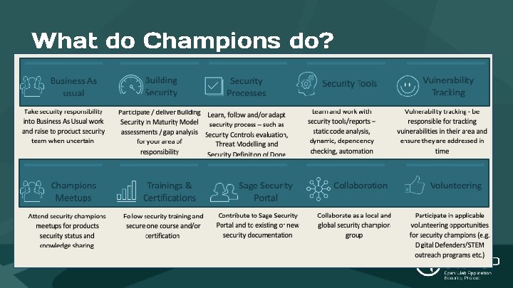 What do Champions do? 