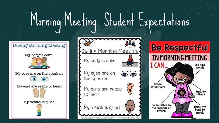 Morning Meeting Student Expectations 