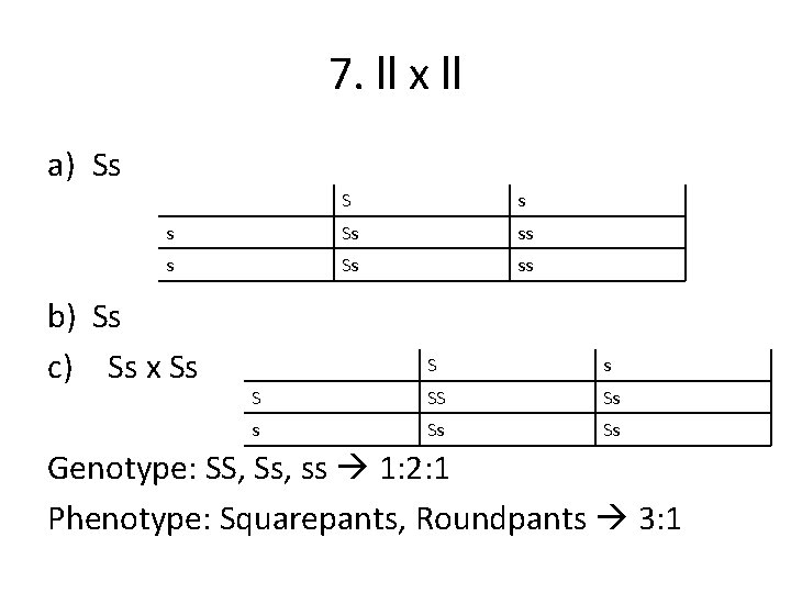 7. ll x ll a) Ss S s s Ss ss b) Ss c)