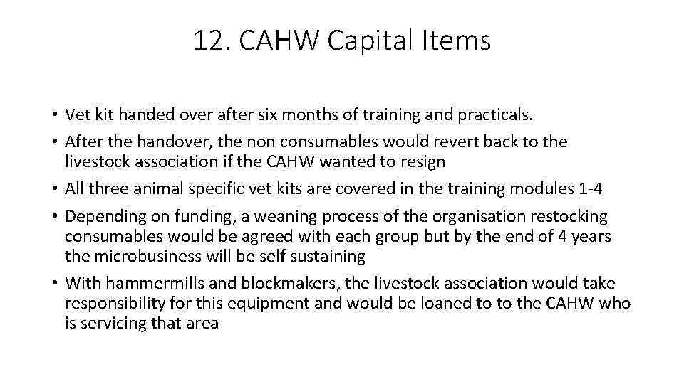 Community Animal Health Workers best practice Microbusiness Module