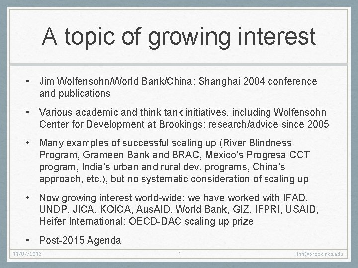 A topic of growing interest • Jim Wolfensohn/World Bank/China: Shanghai 2004 conference and publications A topic of growing interest • Jim Wolfensohn/World Bank/China: Shanghai 2004 conference and publications