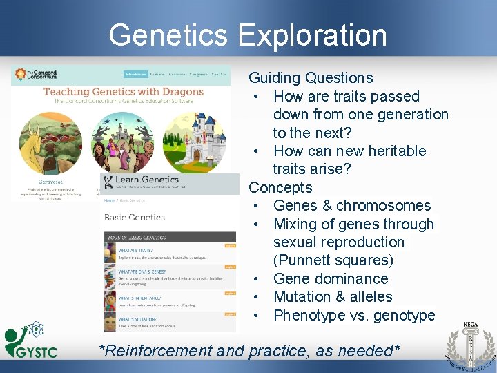Genetics Exploration Guiding Questions • How are traits passed down from one generation to