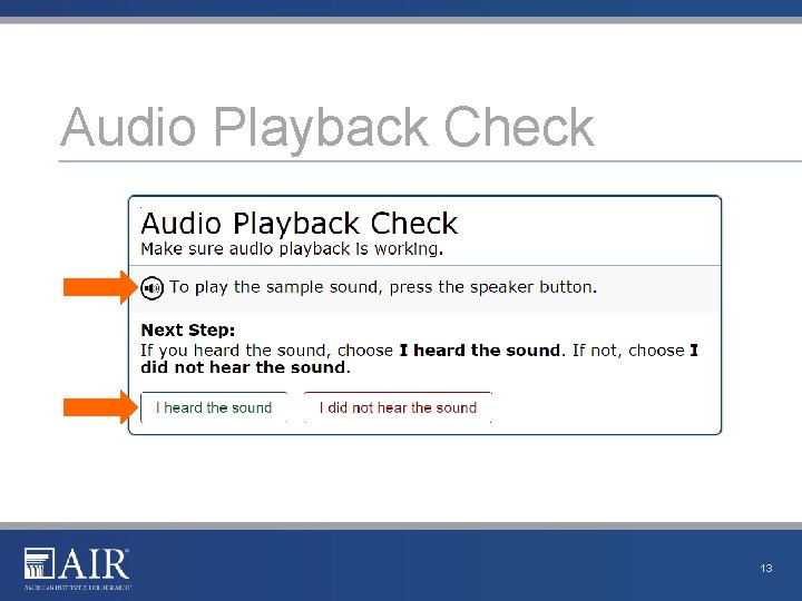 Audio Playback Check 13 