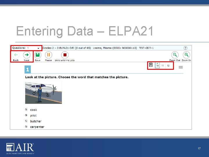 Entering Data – ELPA 21 17 