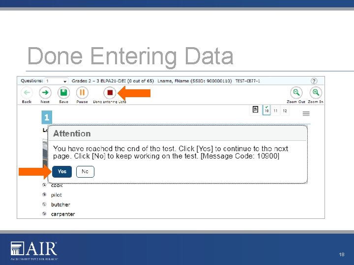 Done Entering Data 18 
