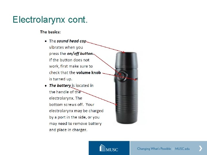 Electrolarynx cont. 