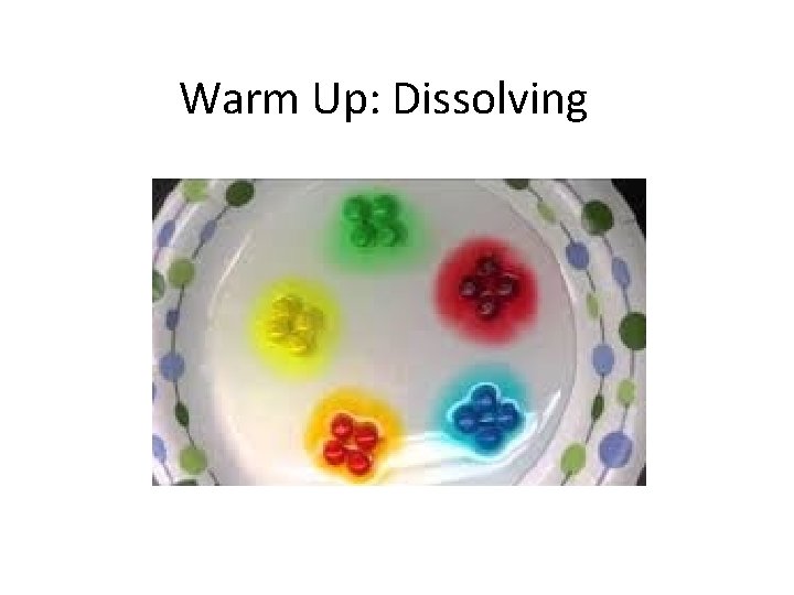 Warm Up: Dissolving 