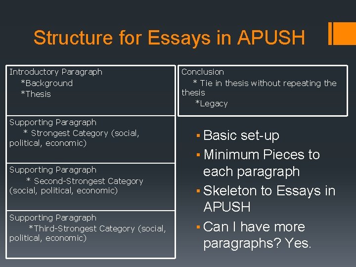 APUSH Habits of Mind Integrating historical thinking skills