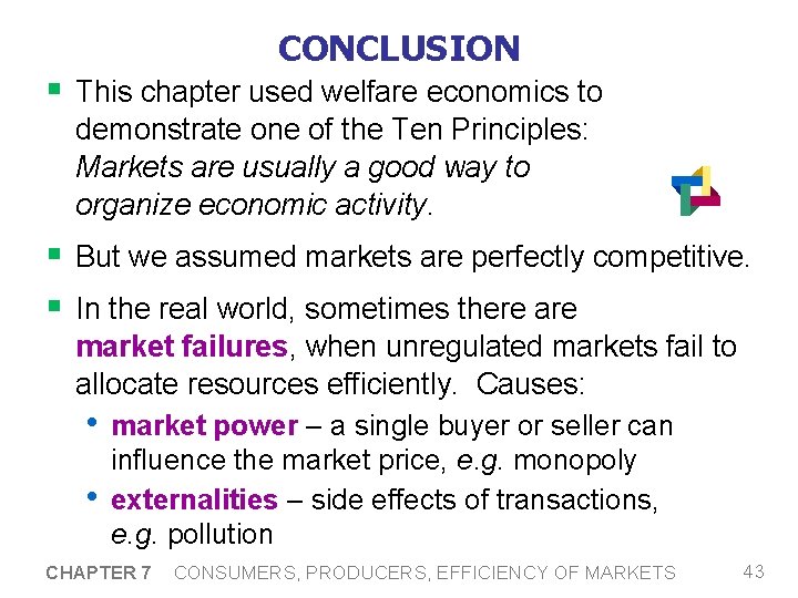 CONCLUSION § This chapter used welfare economics to demonstrate one of the Ten Principles:
