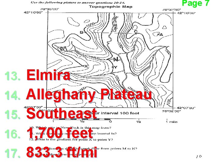 Page 7 13. 14. 15. 16. 17. Elmira Alleghany Plateau Southeast 1, 700 feet