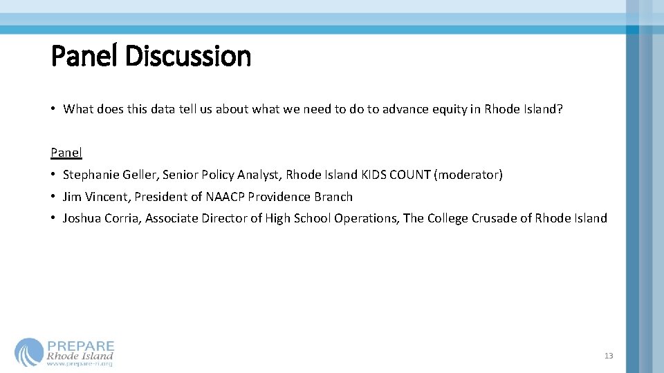 Panel Discussion • What does this data tell us about what we need to