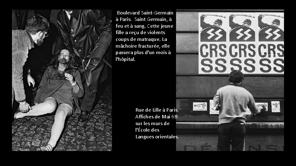 Boulevard Saint-Germain à Paris. Saint Germain, à feu et à sang. Cette jeune fille Boulevard Saint-Germain à Paris. Saint Germain, à feu et à sang. Cette jeune fille