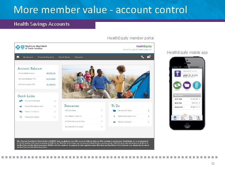 More member value - account control Health Savings Accounts Health. Equity member portal Health.