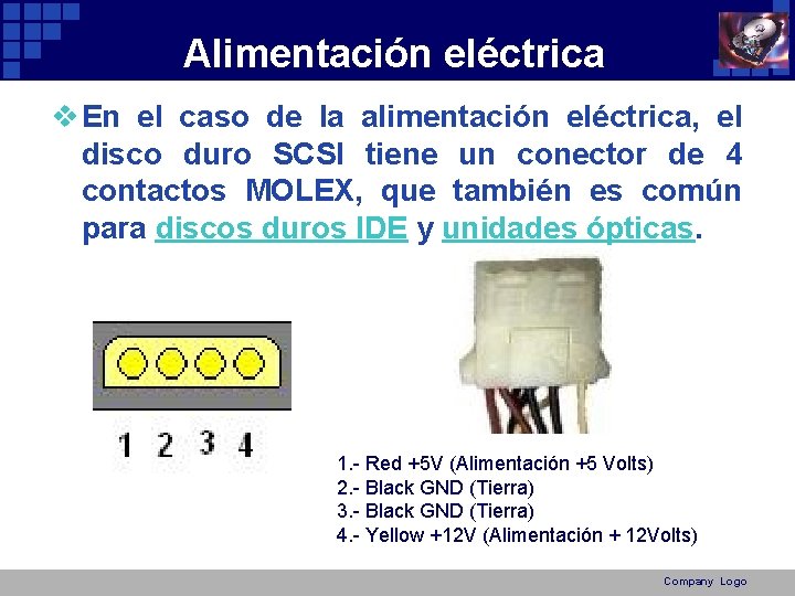 Alimentación eléctrica v En el caso de la alimentación eléctrica, el disco duro SCSI