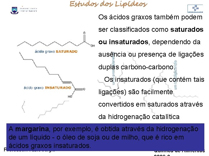 LIPÍDIOS Os ácidos graxos também podem ser classificados como saturados ou insaturados, dependendo da LIPÍDIOS Os ácidos graxos também podem ser classificados como saturados ou insaturados, dependendo da