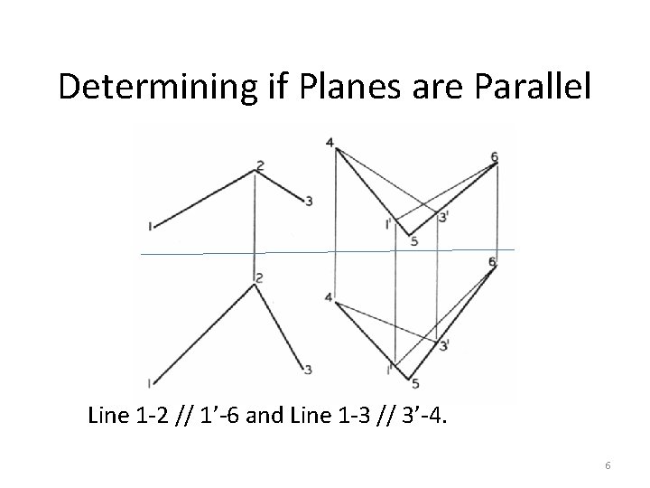 Determining if Planes are Parallel Line 1 -2 // 1’-6 and Line 1 -3