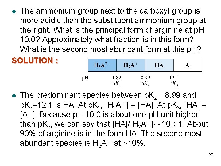 The ammonium group next to the carboxyl group is more acidic than the substituent