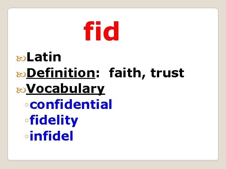 Word Study Crossroads Middle School Year Two Trimester
