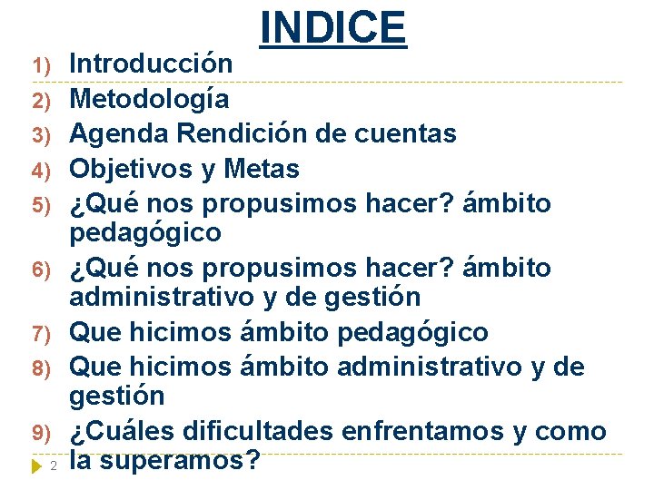 INDICE 1) 2) 3) 4) 5) 6) 7) 8) 9) 2 Introducción Metodología Agenda