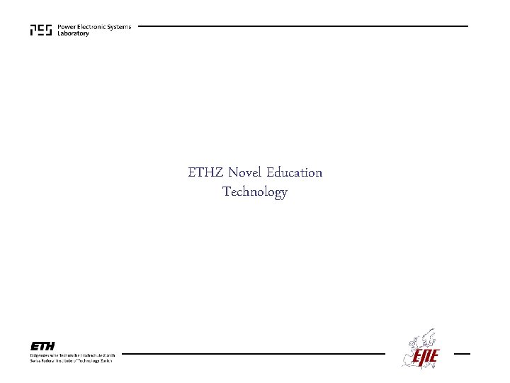 ETHZ Novel Education Technology 