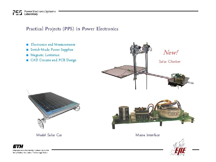 Practical Projects (PPS) in Power Electronics ■ ■ Electronics and Measurements Switch-Mode Power Supplies