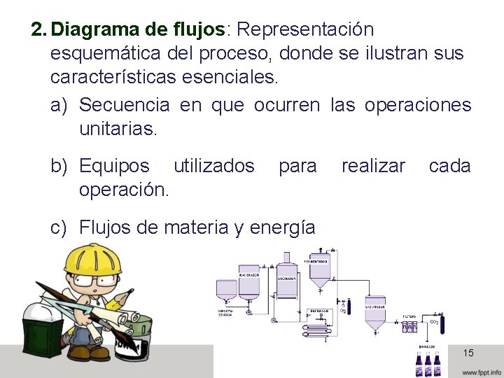 2. Diagrama de flujos: Representación esquemática del proceso, donde se ilustran sus características esenciales.