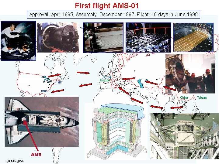 First flight AMS-01 Approval: April 1995, Assembly: December 1997, Flight: 10 days in June