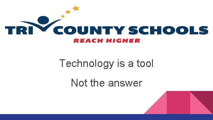 Technology is a tool Not the answer 