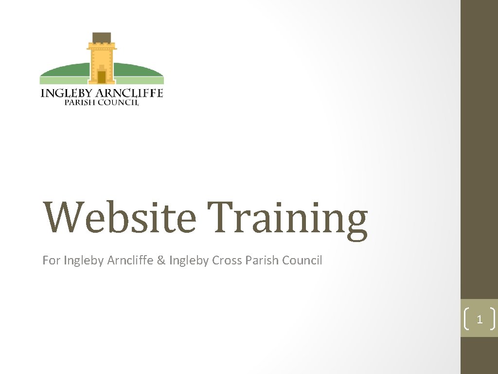 Website Training For Ingleby Arncliffe & Ingleby Cross Parish Council 1 