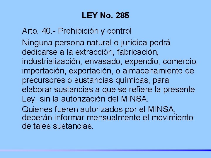 LEGISLACIN REGULATORIA DE PRECURSORES QUMICOS y PRODUCTOS FARMACEUTICOS