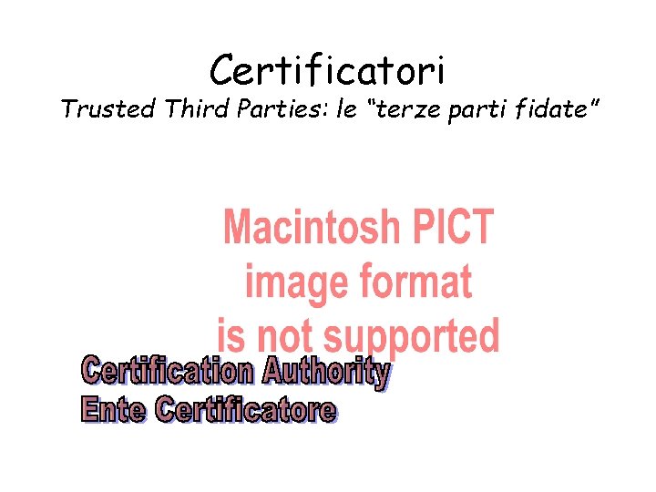 Certificatori Trusted Third Parties: le “terze parti fidate” 