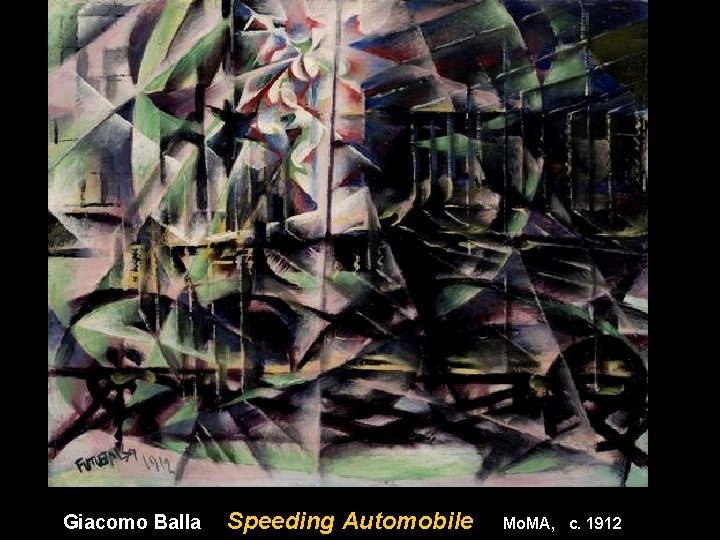Giacomo Balla Speeding Automobile Mo. MA, c. 1912 