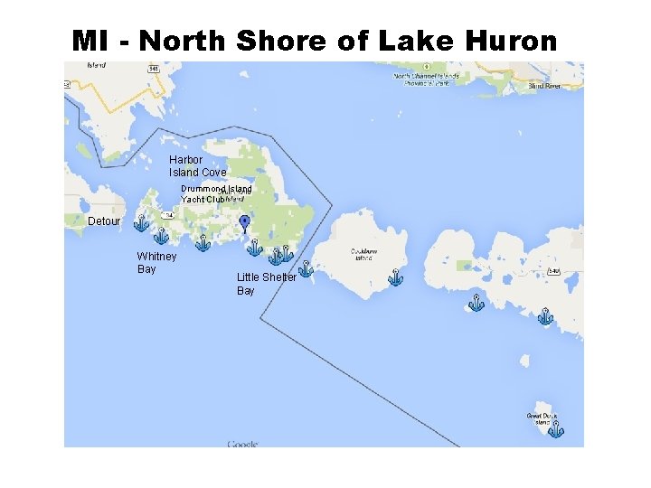 MI - North Shore of Lake Huron Harbor Island Cove Drummond Island Yacht Club