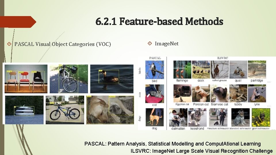 6. 2. 1 Feature-based Methods PASCAL Visual Object Categories (VOC) Image. Net PASCAL: Pattern