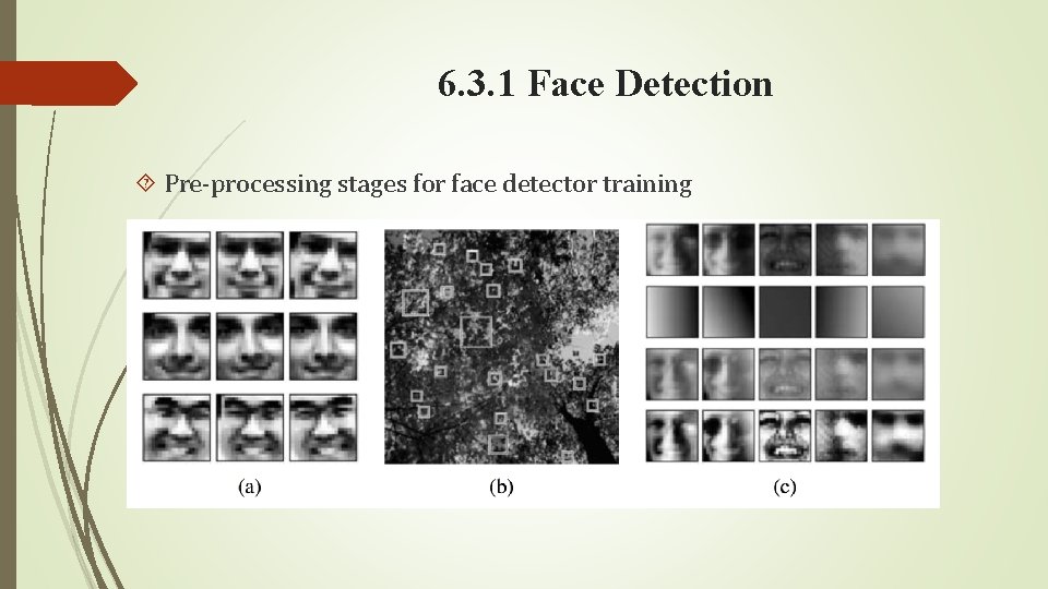 6. 3. 1 Face Detection Pre-processing stages for face detector training 