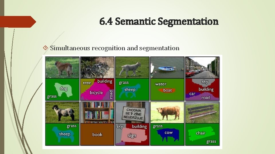 6. 4 Semantic Segmentation Simultaneous recognition and segmentation 