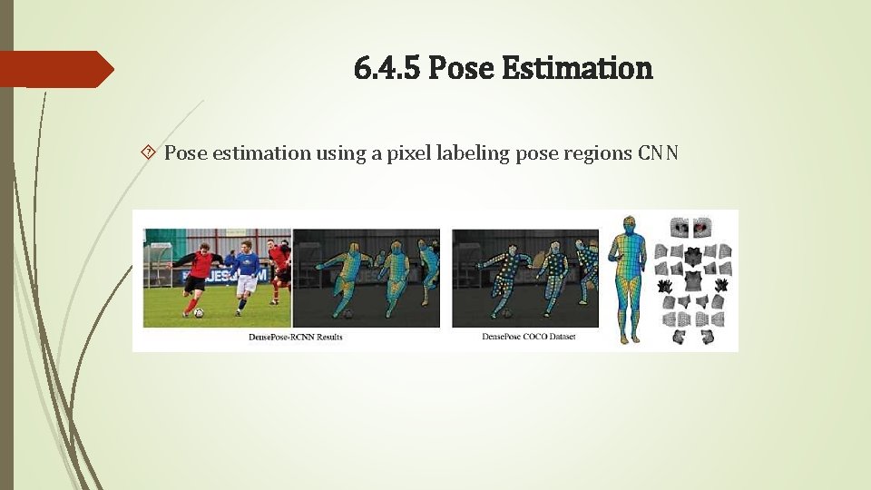 6. 4. 5 Pose Estimation Pose estimation using a pixel labeling pose regions CNN