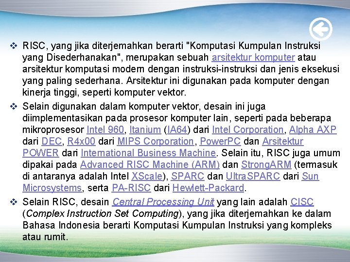 v RISC, yang jika diterjemahkan berarti "Komputasi Kumpulan Instruksi yang Disederhanakan", merupakan sebuah arsitektur