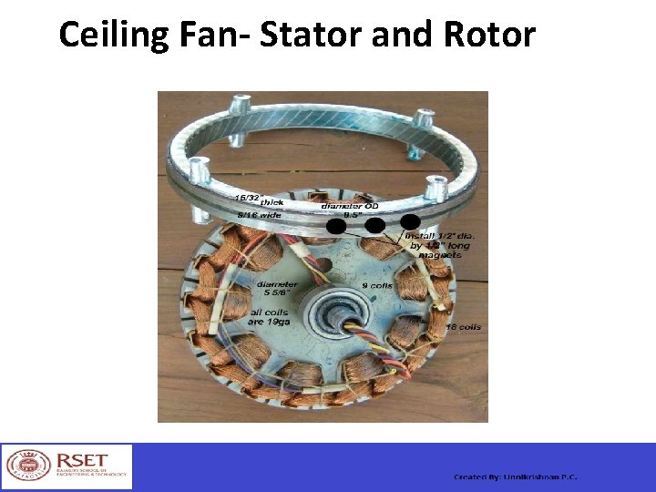 Ceiling Fan- Stator and Rotor 