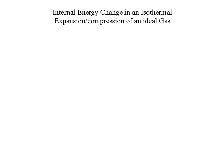 Internal Energy Change in an Isothermal Expansion/compression of an ideal Gas 