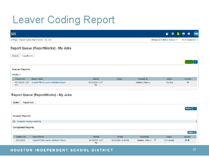 Leaver Coding Report 51 