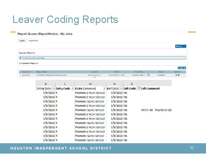 Leaver Coding Reports 52 