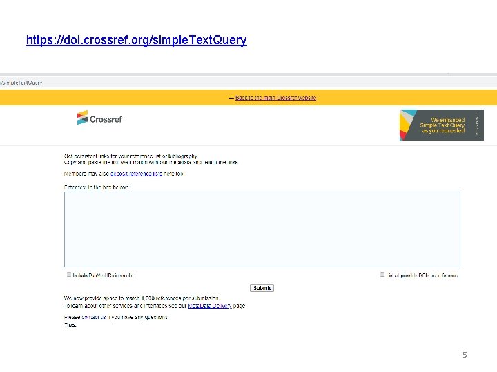https: //doi. crossref. org/simple. Text. Query 5 