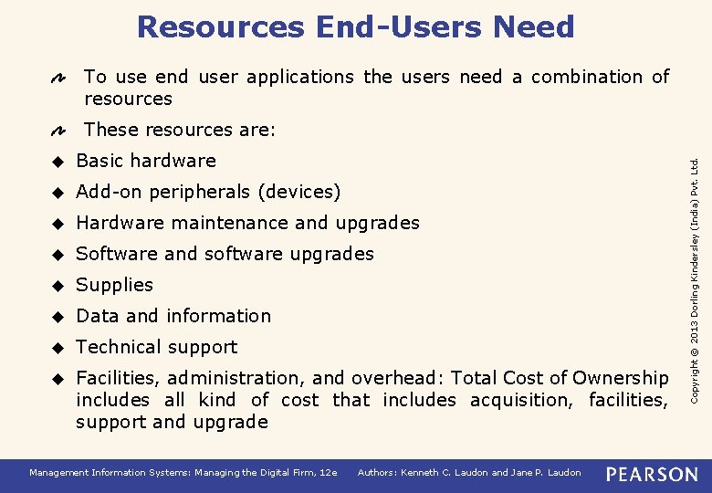 Resources End-Users Need To use end user applications the users need a combination of