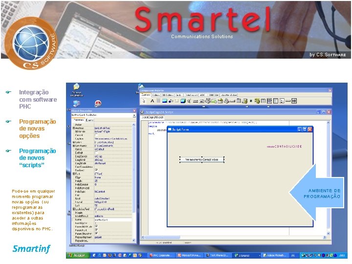 F Integração com software PHC F Programação de novas opções F Programação de novos