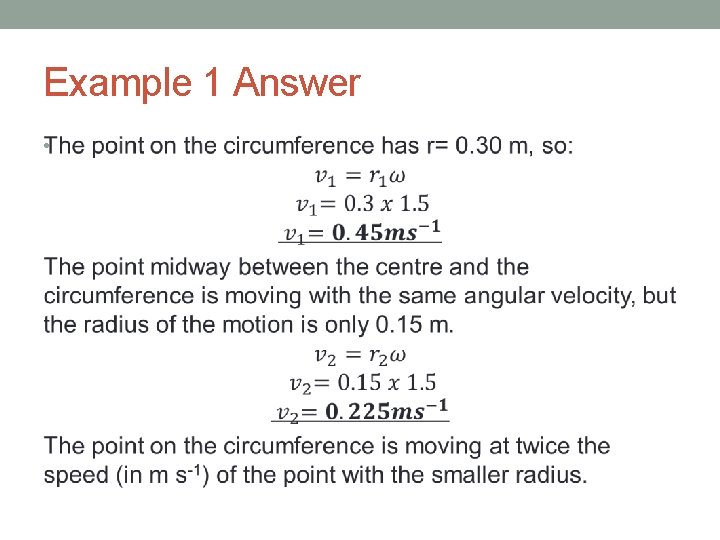 Example 1 Answer • 
