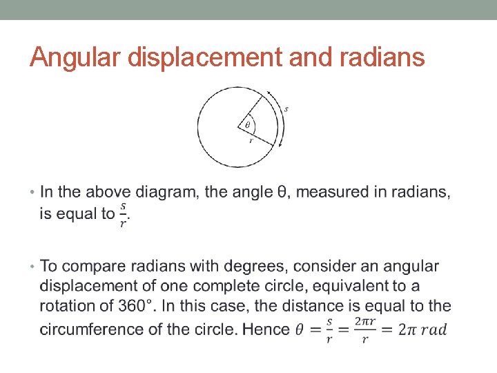Angular displacement and radians • 